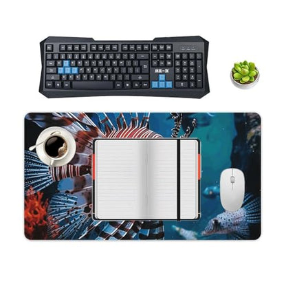 Large Size Gaming Mouse Pad Fish in Fish Tank Desk Mat Non-Slip Base Waterproof Desktop Writing Pad for Office Home - color: Fish in Fish Tank, size: 40X75cm