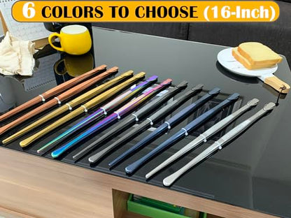 JETKONG 2 Pcs 16-Inch Extra-Large Kitchen Tweezers and Tongs - Giant Stainless Steel Food Tweezers - Rose Gold - color: Rose Gold, size: 16+16 Inch