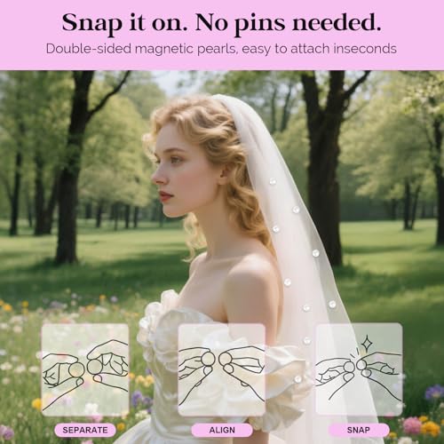 12-20 Pairs Pearl Veil Weights, Strong Magnetic Bridal Veil Weights, Double Sided Invisible Wedding Veil Weights, Gift Box - color: Silver