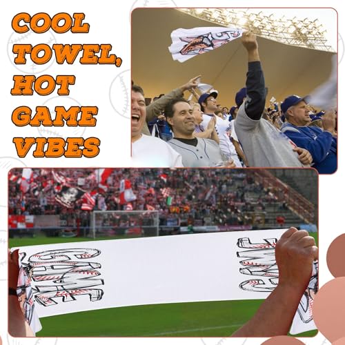 12 Pcs Baseball Game Day Accessories Football Cooling Towels Ball Team Gift Microfiber Basketball Breathable Chilly Towel 35"x15" Sports Soft Ice Towel for Coach Training(Baseball) - style: Baseball