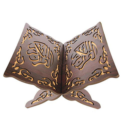Wooden Carved Reading Bookshelf Quran Stand Holder Home Decoration Display