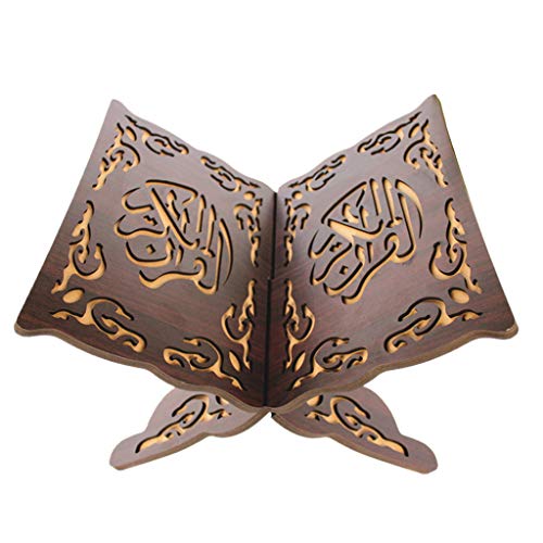 Wooden Carved Reading Bookshelf Quran Stand Holder Home Decoration Display