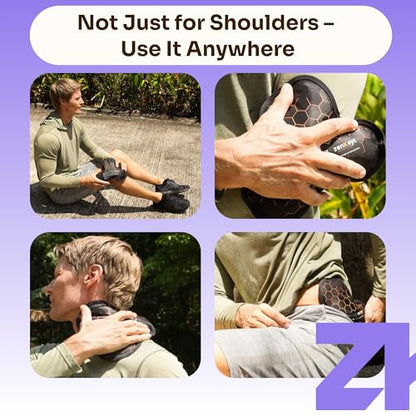 ZENKEYZ Reusable Gel Shoulder Ice Pack - 8x10 in, Black | Reusable hot & cold gel wrap - flexible - Use for shoulder, knee, ankle & back pain, injuries & sport