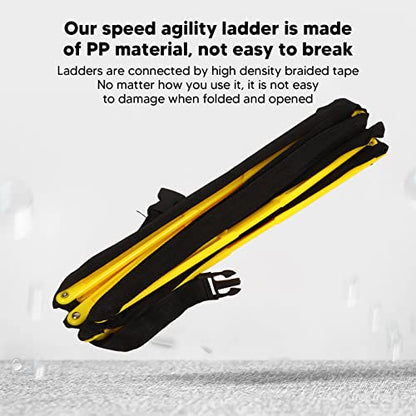 Speed Agility Training 2.6m Fixed Agility Speed Training Equipment for Football Basketball Sturdy PP Material Yellow Black 8.5ft