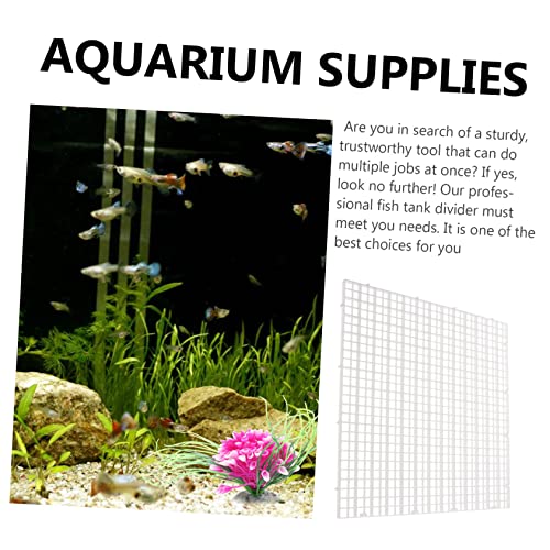 Toyvian 1set Aquarium Grid Divider for Fish Tanks Isolation Board Cups for Breeding and Separation Clips and Zip Ties