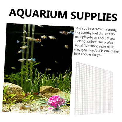 Toyvian 1set Aquarium Grid Divider for Fish Tanks Isolation Board Cups for Breeding and Separation Clips and Zip Ties