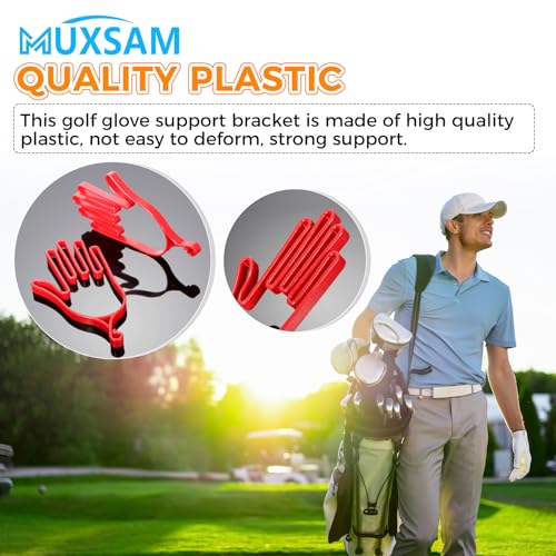 MUXSAM Golf Gloves Stretcher Holder Keeper Hanger Gloves Support Frame Golf Gloves Holder Rack Dryer Shaper Tool Accessories for Golfer Gloves Maintenance(1 Pair 2Pcs) - color: Red