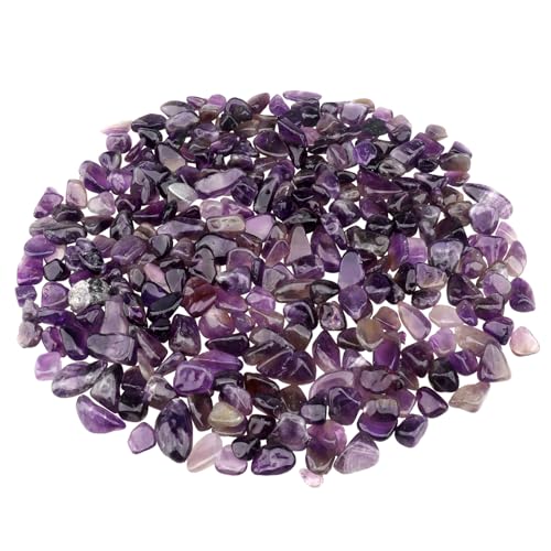 0.96LB Natural Amethyst Aquarium Gravel Vase Filler Crushed Crystal Quartz Succulent Rocks Fish Tank Decor Pebbles Bulk Polished Irregular Shaped - Amethyst - color: Amethyst