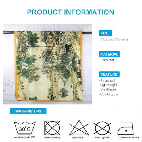 Xyueanlo Scarfs for Women Lightweight Scarves Fashion Print Floral Pattern Head Scarf Wraps Shawls - color: Yellow