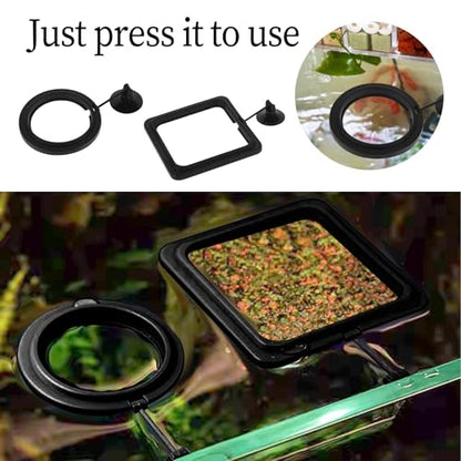 2 PCS Aquarium Feeding Ring, Fish Feeding Rings Automatic Fish Feeder with Suction Cup Betta Feedings Ring Practical Round Floating Food for Betta, Guppy, Goldfish