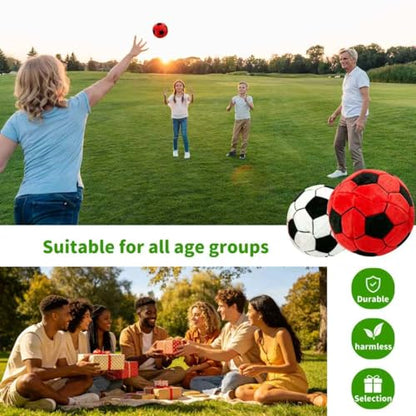 2 Pack Soft Soccer Footbags, Juggling Balls for Foot Coordination, Lightweight Mini Kick Balls for Teens & Adults, Helps Improve Agility and Coordination Skills, Great Gifts Party Favors (Red+White)