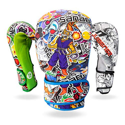 Sticker Bomb Adult Boxing Gloves - color: Roar Rage, size: 10 OZ