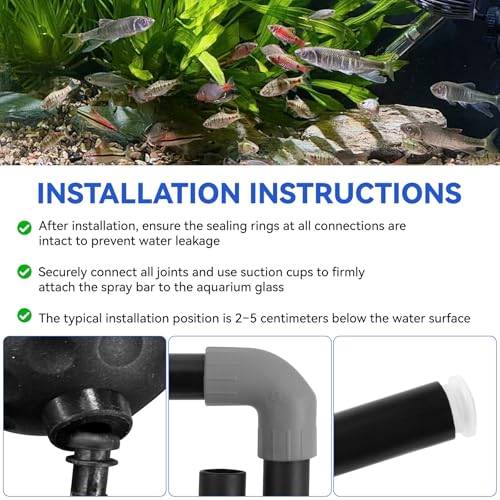Aquarium Spray Bar Kit for Fluval 106 107 206 207 306 307 406 407 Canister Filter (Model: AHGA234) Aquarium Filter Water Aeration Accessories/Water Dispersion Bar Replacement Parts - Contains 14 Pcs