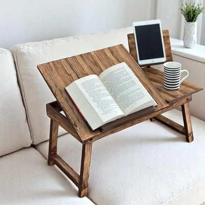 Adjustable Wooden Book Stand – Foldable & Ergonomic Reading Stand for Quran, Bible, Books, Cookbook,Laptop & Tablet | Handmade MDF, Pre-Assembled, Comfortable Desktop Reading Holder