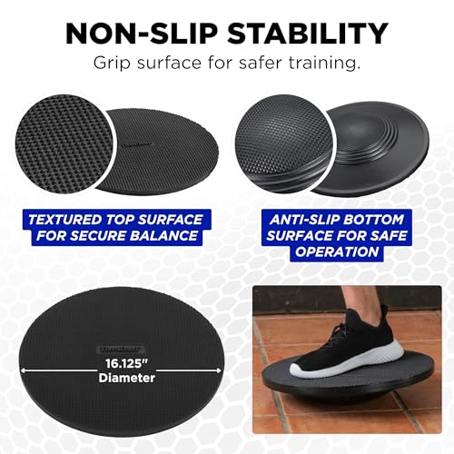 THERABAND Wobble Board Stability and Balance Trainer, Round Wobble Board, Core Strength Balance Disc for Adults, Physical Therapy, Agility Training, Compact Non-Slip Design - style: Wobble Board