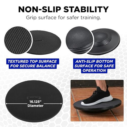 THERABAND Wobble Board Stability and Balance Trainer, Round Wobble Board, Core Strength Balance Disc for Adults, Physical Therapy, Agility Training, Compact Non-Slip Design - style: Wobble Board