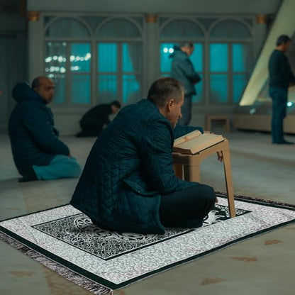 zhxinashu Muslim Prayer Mat Set with Tasbih Beads and Cylinder Box - color: Style B
