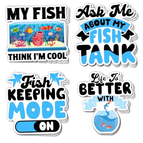 (12pcs-3in) Funny Fish Tank Sticker Aquarium Humor Stickers for Fish Lovers | Great Gifts For Parents Friends Brothers Sisters Aquarists Perfect For Laptop Water Bottle Tumbler Notebook Journal Scrapbook - color: Ft1, size: 3 Inches