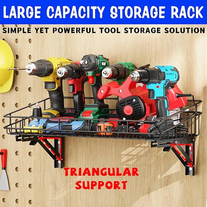 ULIBERMAGNET Large Folding Garage Shelf,Heavy Duty Wire Basket Storage Shelving,400LB Wall Mounted Storage DIY Folding Utility Racks for Garage, Office, Basement, Closet, Kitchen, Laundry - size: 400LB Folding Storage Baskets