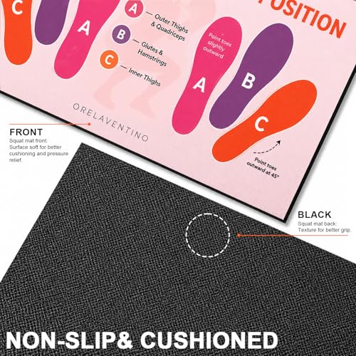 Squat Mat with Foot Position,Non-Slip Workout Mat for Squat & Leg Exercises - color: Rose