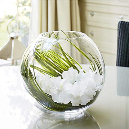 WGV Bowl Glass Vase, Diameter 8", Height 6.5", Open Width 3.75", (Multiple Sizes Choices) Clear Bubble Planter Terrarium Fish Bowl for Wedding Event Home Decor, 1 Piece (VBW0008) - size: 8"D 1 Piece