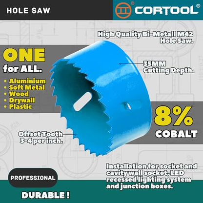 1-3/4 Inch Bi-Metal Hole Saw With Arbor for Metal and Wood Cutting - Hole Cutter Kit for Drywall, PVC Boards, Fiberglass and Vent Pipes - style: 1-3/4"（45mm）
