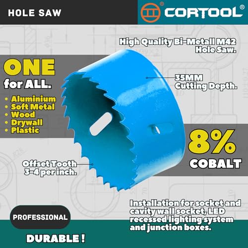 3-1/2 Inch Hole Saw with Arbor for Metal and Wood Cutting, Bi-Metal Hole Cutter, 3-1/2" Hole Saw Kit for Drywall, Wood, PVC Boards, Fiberglass and Vent Pipes - style: 3-1/2"（89mm）