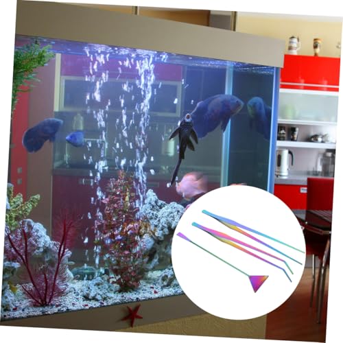 BESPORTBLE 3pcs Stainless Steel Aquarium Cleaning Tools Kit Includes Tweezers Spatula Scraper for Fish Tank Maintenance Durable Rustproof for Aquascaping and Plant Care