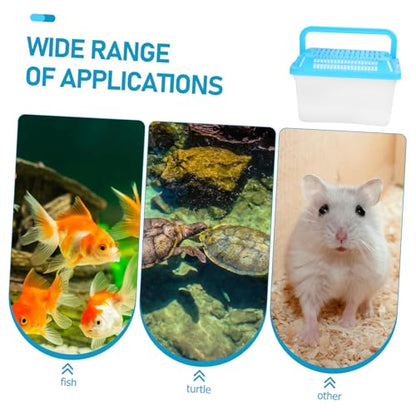 2pcs Portable Handheld Aquarium for Turtles and Pets Fish Tank Carrier for Travel Compact Design Ventilation for Safe Transport