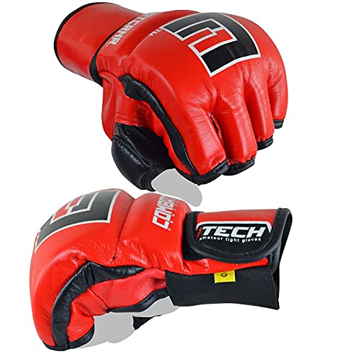 Combat Corner MMA Leather Construction Tech Fight Spar Gloves for Men and Women - Kickboxing, MMA, Muay Thai Fighting Training Sparring Gloves - size: XX-Large