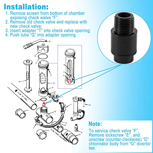 R172248 Check Valve Replacement for 320 Automatic Chlorine/Bromine in-Line Pool and Spa Feeder (1/2 Inch)