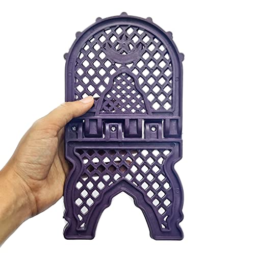 Rahel Holy Book Stand for Pooja puja Gita Quran Bible Stand Holder. Folding Religious Plastic Prayer Wooden Book (Large, PURLE) - color: Purle