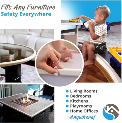 Furniture Edge Guards | 16ft Protective Protective Foam Cushion | Baby Child Proofing Set NonToxic for Table, Fireplace, Countertop | Beige - color: Beige, size: 16ft