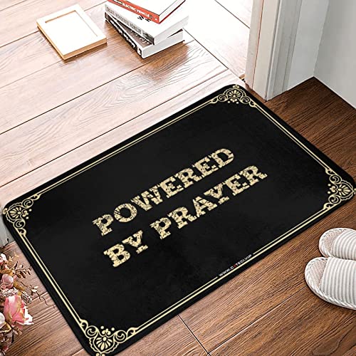 drascomium Funny Kitchen Decor Powered By Prayer Doormat Outside Rugs for Front Door Farmhouse Kitchen Rugs(65X90CM) : Patio, Lawn & Garden