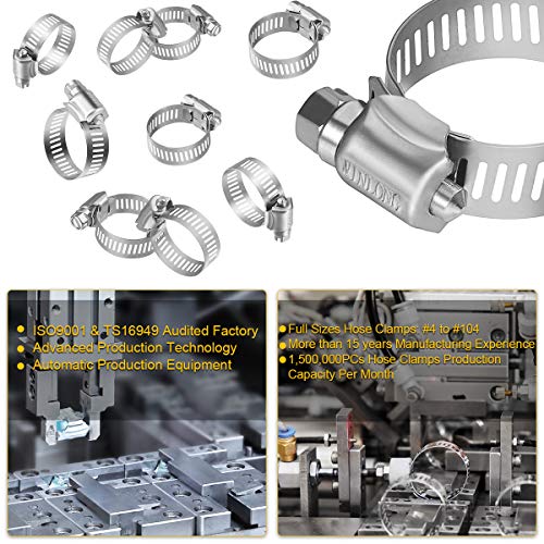 Winlong 16 Pack Stainless Steel Hose Clamps - Adjustable 1/2'' to 1-1/4'' (14mm-31mm) Worm Gear Drive Hose Clamps, SAE 12 Fuel Line Pipe Clamp for Plumbing, Mechanical, Garden and Automotive - size: SAE#12 (1/2" ~ 1-1/4") 16PK