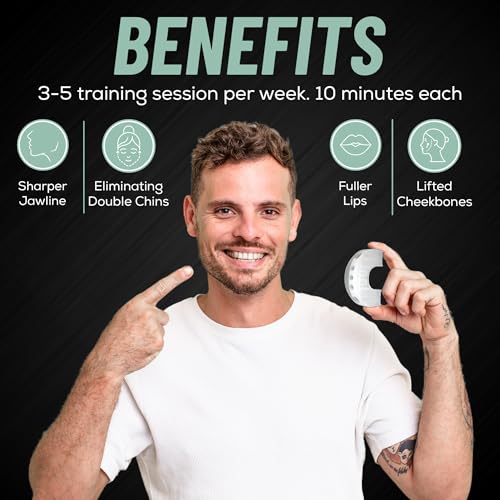 Transparent Silicone Jaw Exerciser - Non-Toxic & Free of Dyes - 3 Resistance Levels Jaw Trainer - Jaw Strengthener & Face Exerciser - Ideal Mewing Device and Jaw Training