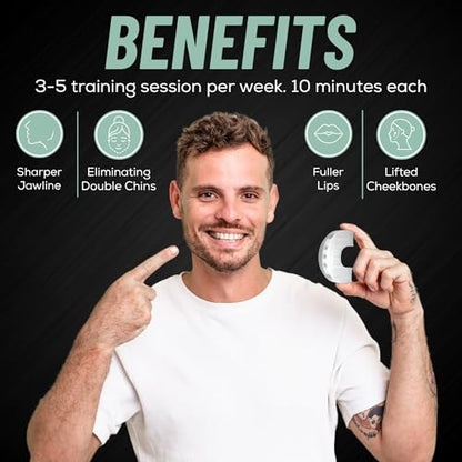 Transparent Silicone Jaw Exerciser - Non-Toxic & Free of Dyes - 3 Resistance Levels Jaw Trainer - Jaw Strengthener & Face Exerciser - Ideal Mewing Device and Jaw Training