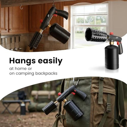 High Output Propane Torch Head with Trigger Start & Safety Lock | Heavy Duty Weed Burner, Charcoal Starter & Culinary Searing Torch for Steak, Sous Vide, fits 1lb Tank (Tank Not Included)