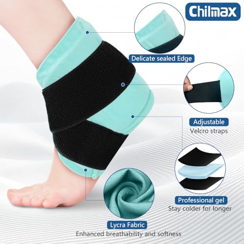 Ankle Heel Ice Pack Wrap Brace for Swelling,Gel Cold/Hot Therapy Wrap for Sprained Ankle, Achilles Tendonitis, Plantar Fasciitis,Foot Pain,Adjustable Strap,Reusable Compression Wrap (Green) - color: Green