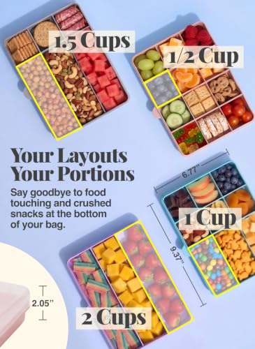 melii Snackle Box | 12-Compartment Divided Snack Container, BPA-Free Food Storage, Removable Dividers, Perfect for Kids Snacks, Arts & Crafts, Beads, and Kitchen Organization (Sage) - color: Sage