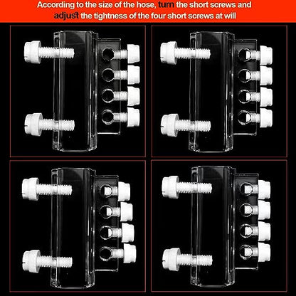 Aquarium dosing pump tubing holder Fixture,Dosing tubing holder for aquarium air pump accesories，Acrylic dosing container tube fixture holder for dosing pump（1 or 2 Pieces Pack） (2 Pieces Pack)