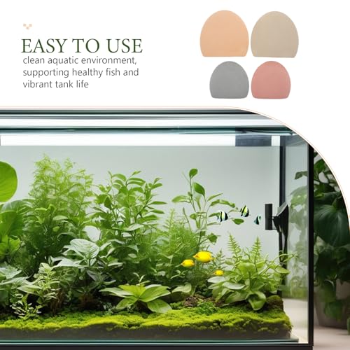 Beaupretty 4pcs Aquarium Landscaping Gravel Stones Medium Pink Blue, Large Yellow Green Decorative Pebbles for Fish Tanks, Terrariums, Water Plant Decoration