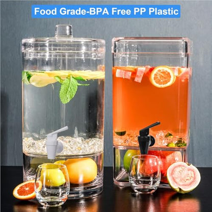 OHOH 4 Sets Plastic Spigot, Replacement Cooler Faucet Water Bottle Jug | BPA-Free Water Jug Spout,Reusable Spigot Spout Water Beverage Lever Pour Dispenser Valve Crock Tap(2 Black and 2 White) - color: Black and White