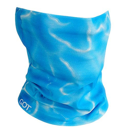 Fishing Face Mask Neck Gaiter - UV Sun Protection Cover for Men Women | Moisture-Wicking, Quick-Drying, Lightweight, Camo Design, Multi-Style Headwear, SPF Sun Shield - color: Aqua Blue