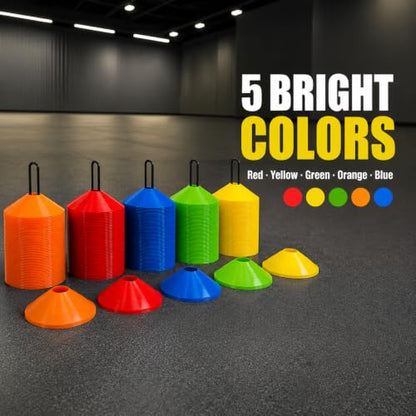 60/120 Pack Agile Soccer Cones with Portable Bags & Brackets,Sports Cones,cones for sports training，soccer cones for training，soccer training equipment，Agile Soccer Cones Used for Football Training - size: A-60 Pack Soccer Cones