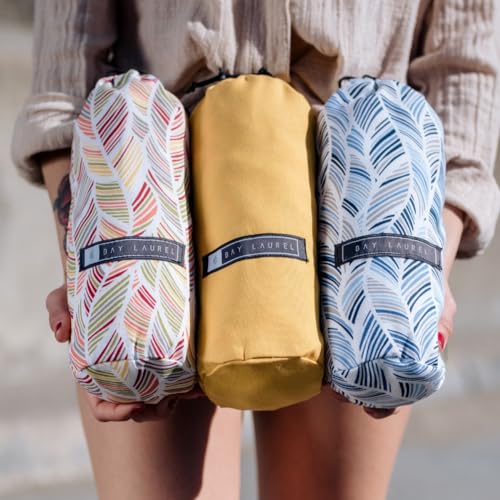 BAY LAUREL Turkish Beach Towel with Travel Bag 39 x 71 Quick Dry Sand Free Lightweight Large Oversized Towels Light - color: Denim Blue