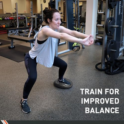 Body Sport Balance Disc - Inflatable, 13.5 in Balance Trainer - for Core Stability and Muscle Activation - Perfect for Dynamic Sitting or Standing Exercises (Black)