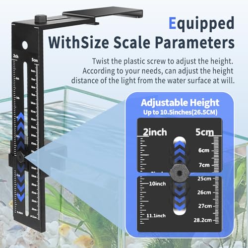 hygger Aquarium Light Clip Holder (for HG-978) (1), Aquarium Fish Tank Light Riser/Holder/Bracket/Stand/Mount