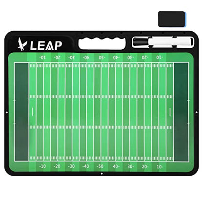 LEAP Coach Board Premium Tactical Clipboard Two Sides with Full & Half Court Dry Erase Marker Board for Basketball, Baseball, Soccer, Football, Hockey - color: Football