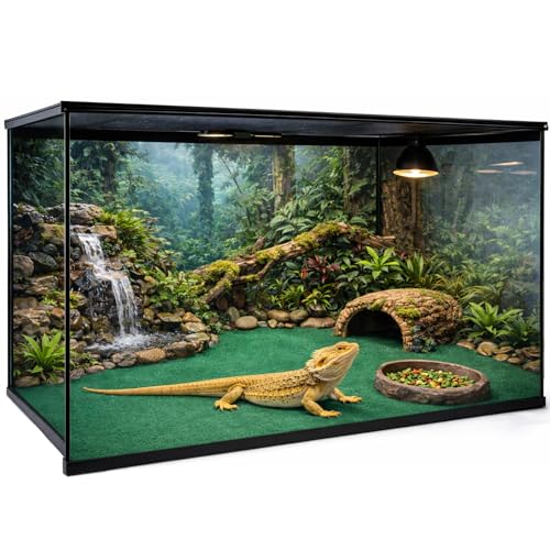 Mechpia 47" x 24" Large Reptile Carpet Terrarium Liner Bedding Reptile Substrate Mat Tank Accessories for Bearded Dragon Snake Lizard Tortoise Leopard Gecko (Green) - color: Green